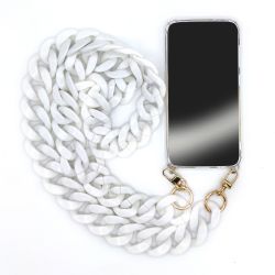 Coque Pour Xiaomi Redmi 17 4G / 5G avec Lanière Cordon Anneaux Blanc