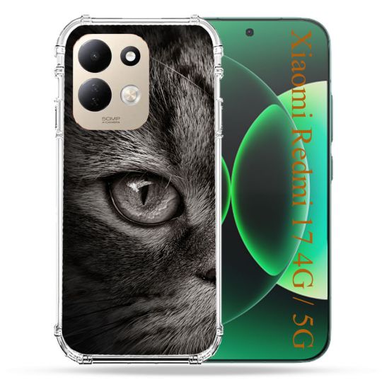 Coque Renforcée Pour Xiaomi Redmi 17 4G / 5G Animal Chat Gris