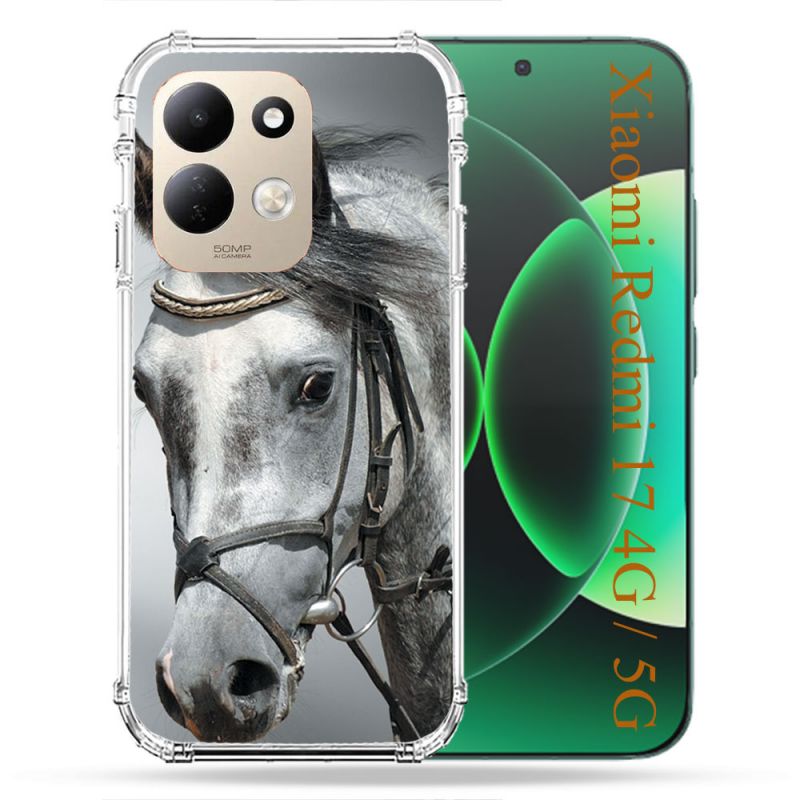 Coque Renforcée Pour Xiaomi Redmi 17 4G / 5G Animal Cheval Blanc