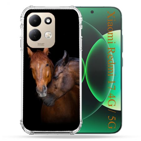 Coque Renforcée Pour Xiaomi Redmi 17 4G / 5G Animal Cheval Marron