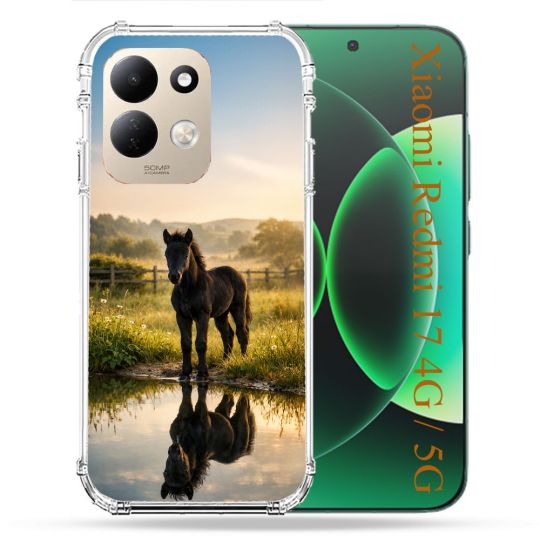Coque Renforcée Pour Xiaomi Redmi 17 4G / 5G Animal Cheval Reflet