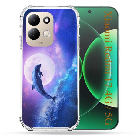 Coque Renforcée Pour Xiaomi Redmi 17 4G / 5G Animal Dauphin Vague