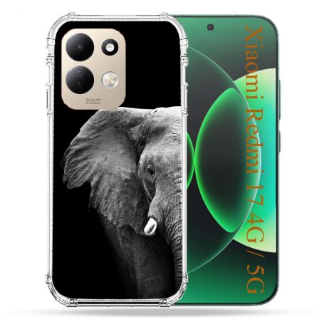 Coque Renforcée Pour Xiaomi Redmi 17 4G / 5G Animal Elephant Noir