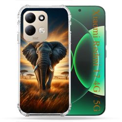 Coque Renforcée Pour Xiaomi Redmi 17 4G / 5G Animal Elephant Savane