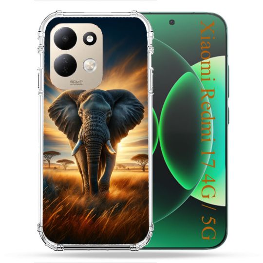 Coque Renforcée Pour Xiaomi Redmi 17 4G / 5G Animal Elephant Savane