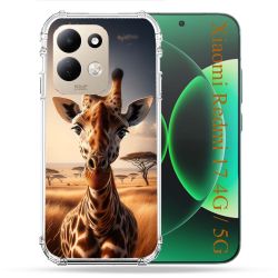 Coque Renforcée Pour Xiaomi Redmi 17 4G / 5G Animal Girafe Savane