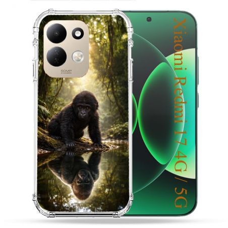 Coque Renforcée Pour Xiaomi Redmi 17 4G / 5G Animal Gorille Reflet