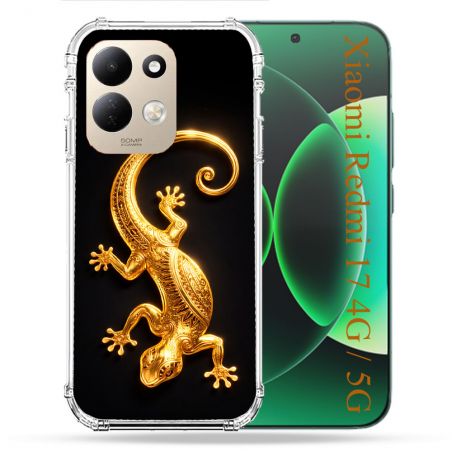 Coque Renforcée Pour Xiaomi Redmi 17 4G / 5G Animal Lezard Noir 2026