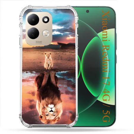 Coque Renforcée Pour Xiaomi Redmi 17 4G / 5G Animal Lion Reflet