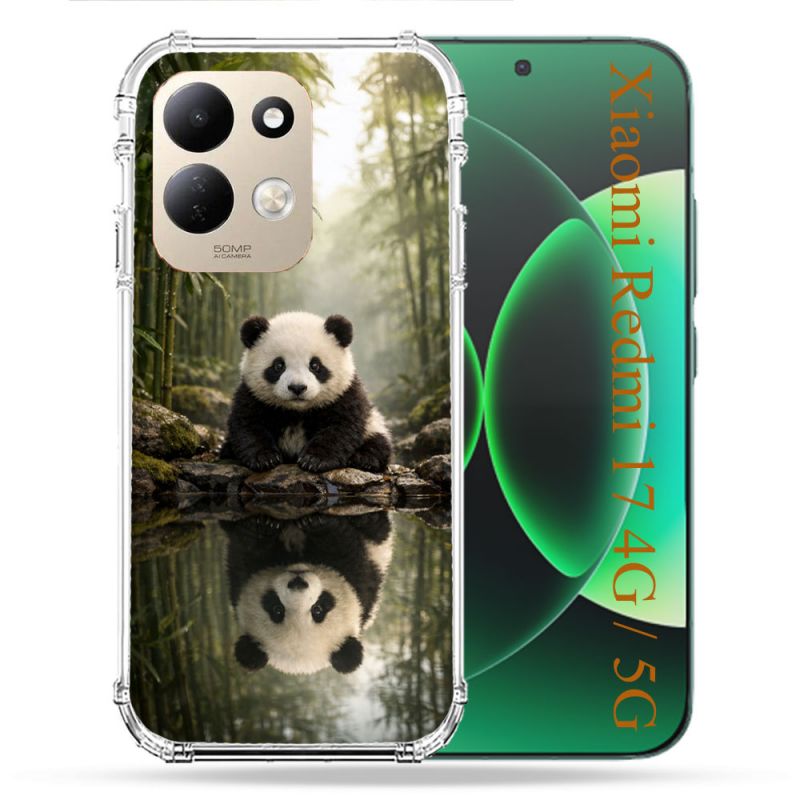 Coque Renforcée Pour Xiaomi Redmi 17 4G / 5G Animal Panda Reflet
