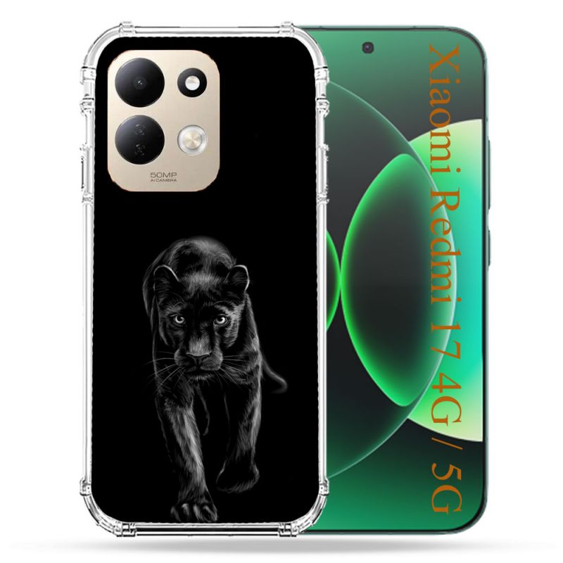 Coque Renforcée Pour Xiaomi Redmi 17 4G / 5G Animal Panthère Noire