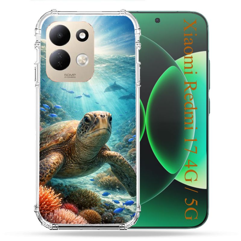 Coque Renforcée Pour Xiaomi Redmi 17 4G / 5G Animal Tortue Marine