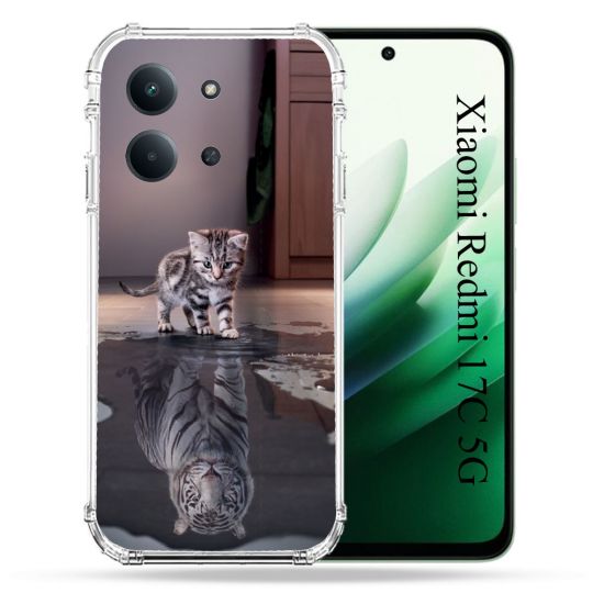 Coque Renforcée Pour Xiaomi Redmi 17C 5G Animal Chat Reflet