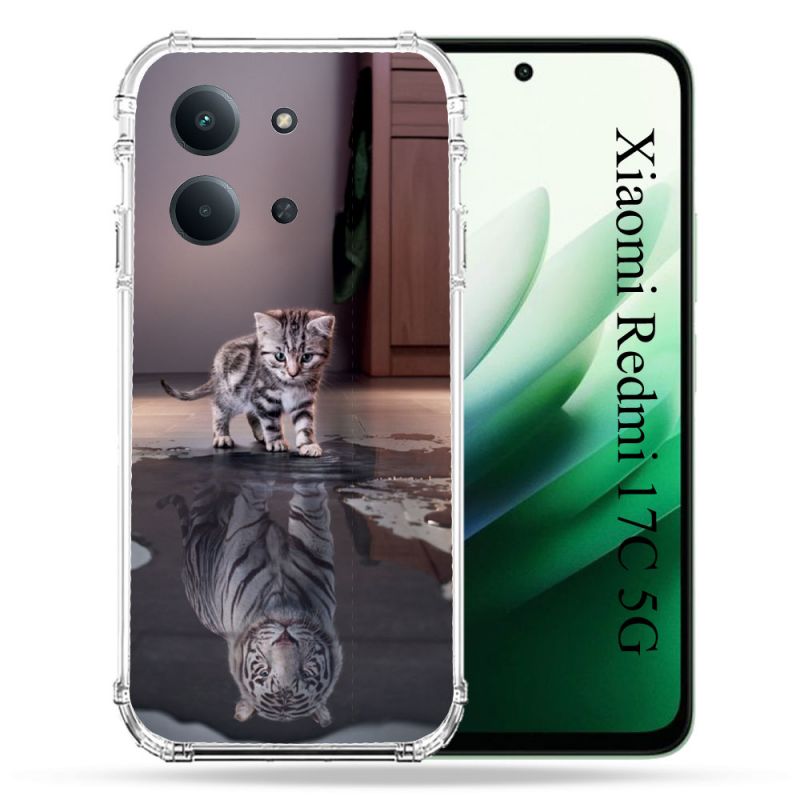 Coque Renforcée Pour Xiaomi Redmi 17C 5G Animal Chat Reflet