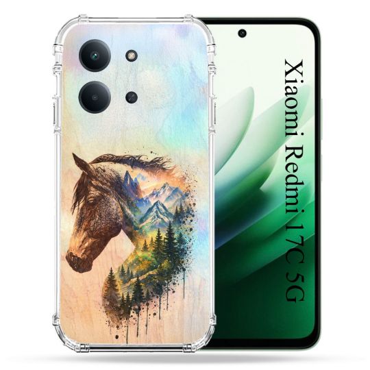 Coque Renforcée Pour Xiaomi Redmi 17C 5G Animal Cheval Montagne
