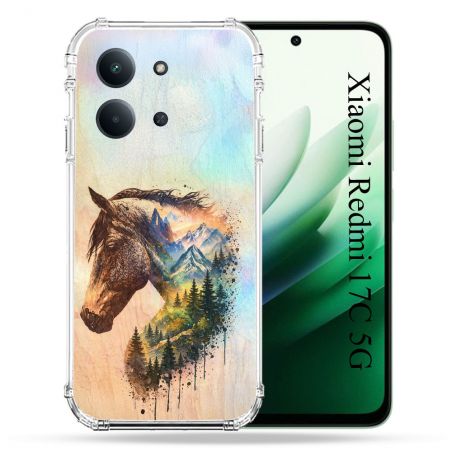 Coque Renforcée Pour Xiaomi Redmi 17C 5G Animal Cheval Montagne