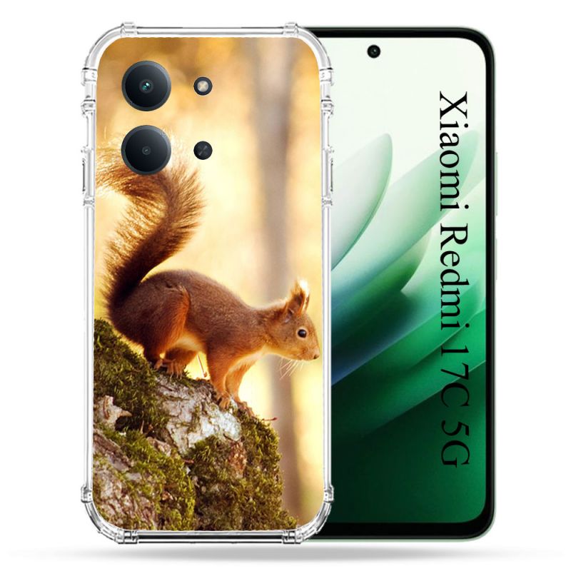 Coque Renforcée Pour Xiaomi Redmi 17C 5G Animal Ecureuil Bois
