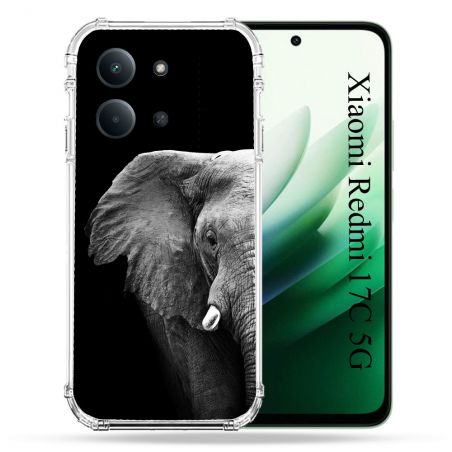 Coque Renforcée Pour Xiaomi Redmi 17C 5G Animal Elephant Noir