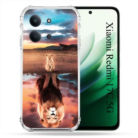 Coque Renforcée Pour Xiaomi Redmi 17C 5G Animal Lion Reflet