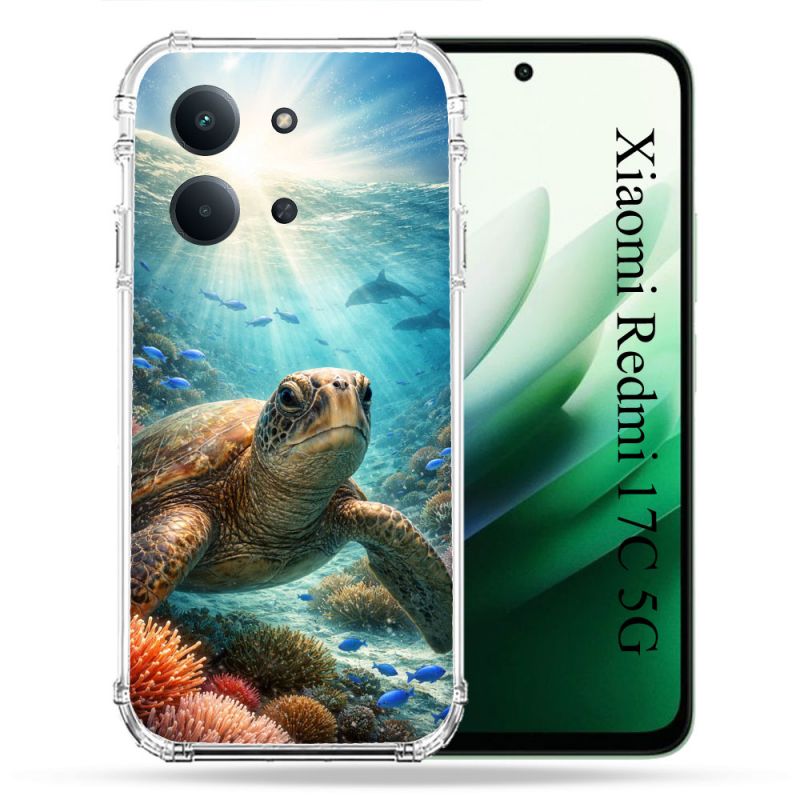 Coque Renforcée Pour Xiaomi Redmi 17C 5G Animal Tortue Marine