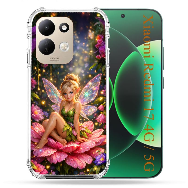 Coque Renforcée Pour Xiaomi Redmi 17 4G / 5G Fantastique Fee Fleur