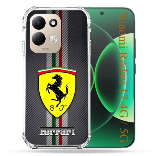 Coque Renforcée Pour Xiaomi Redmi 17 4G / 5G Ferrari Carbone