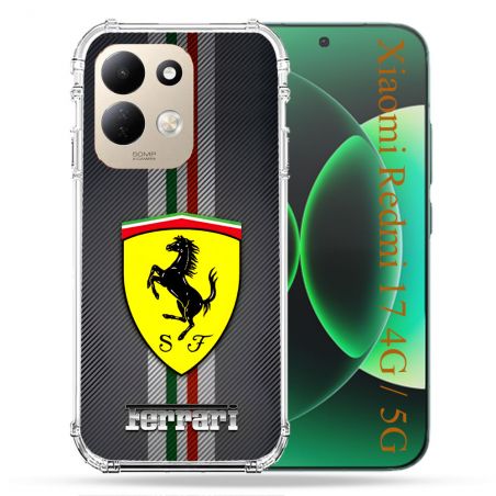 Coque Renforcée Pour Xiaomi Redmi 17 4G / 5G Ferrari Carbone
