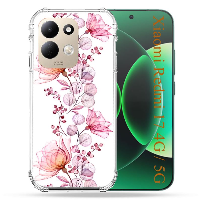 Coque Renforcée Pour Xiaomi Redmi 17 4G / 5G Fleur Eclosion