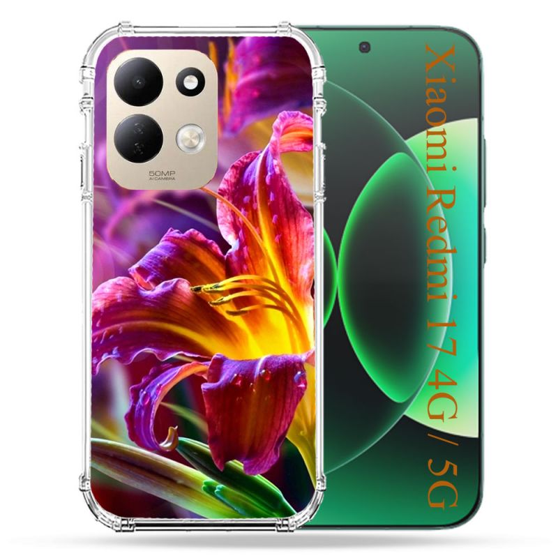 Coque Renforcée Pour Xiaomi Redmi 17 4G / 5G Fleur Lys Color