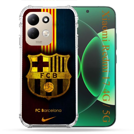 Coque Renforcée Pour Xiaomi Redmi 17 4G / 5G Foot FC Barcelone Vintage