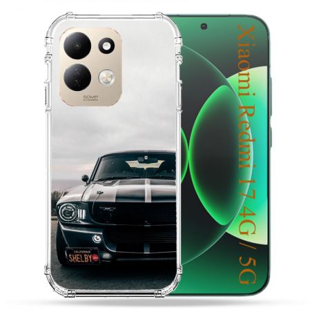 Coque Renforcée Pour Xiaomi Redmi 17 4G / 5G Ford Mustang GT500 Vintage