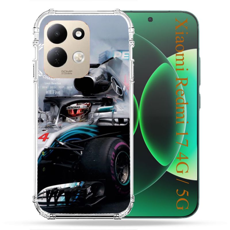 Coque Renforcée Pour Xiaomi Redmi 17 4G / 5G Formule 1 F1 Mercedes Petronas