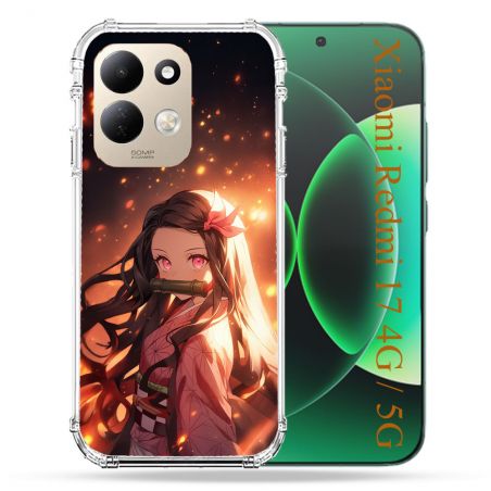 Coque Renforcée Pour Xiaomi Redmi 17 4G / 5G Manga Demon Slayer Nezuko Rose