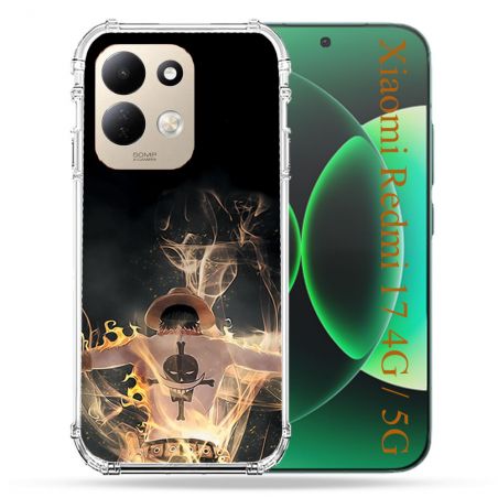 Coque Renforcée Pour Xiaomi Redmi 17 4G / 5G Manga One Piece Ace Noir