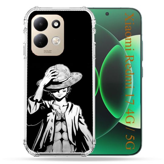 Coque Renforcée Pour Xiaomi Redmi 17 4G / 5G Manga One Piece Luffy Noir