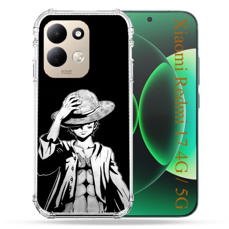 Coque Renforcée Pour Xiaomi Redmi 17 4G / 5G Manga One Piece Luffy Noir