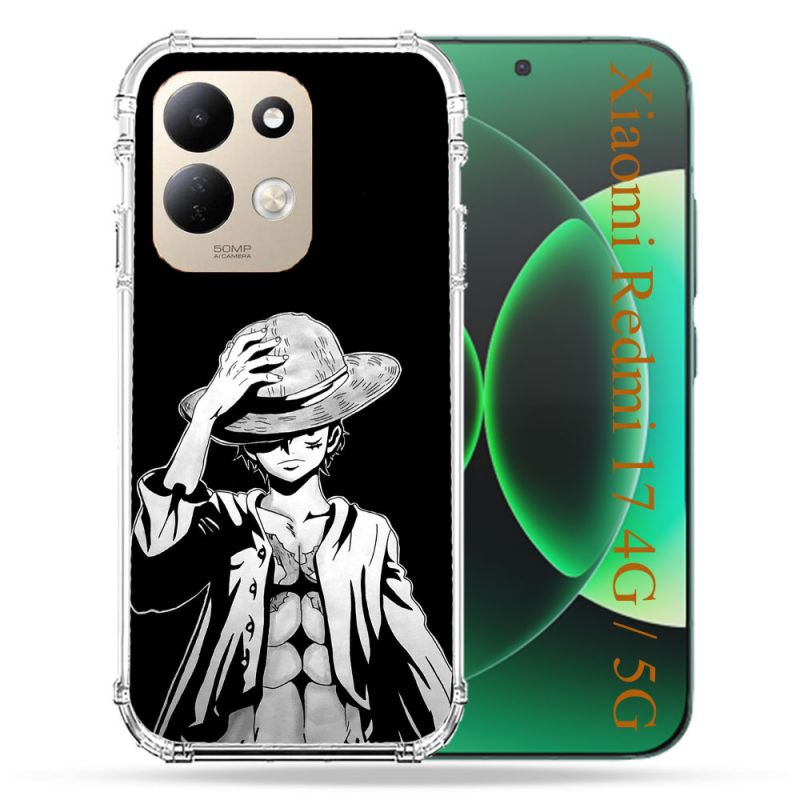 Coque Renforcée Pour Xiaomi Redmi 17 4G / 5G Manga One Piece Luffy Noir