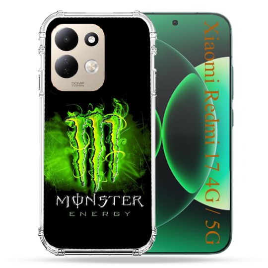 Coque Renforcée Pour Xiaomi Redmi 17 4G / 5G Monster Energy Vert