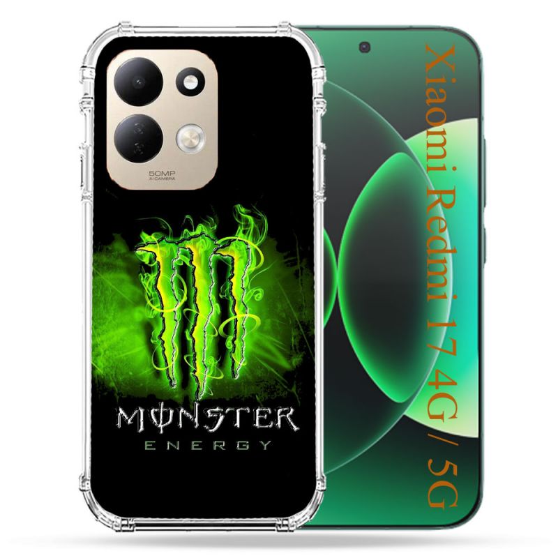 Coque Renforcée Pour Xiaomi Redmi 17 4G / 5G Monster Energy Vert