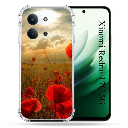 Coque Renforcée Pour Xiaomi Redmi 17C 5G Fleur Coquelicot