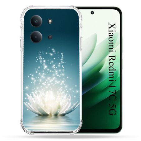 Coque Renforcée Pour Xiaomi Redmi 17C 5G Fleur Lotus Blanc