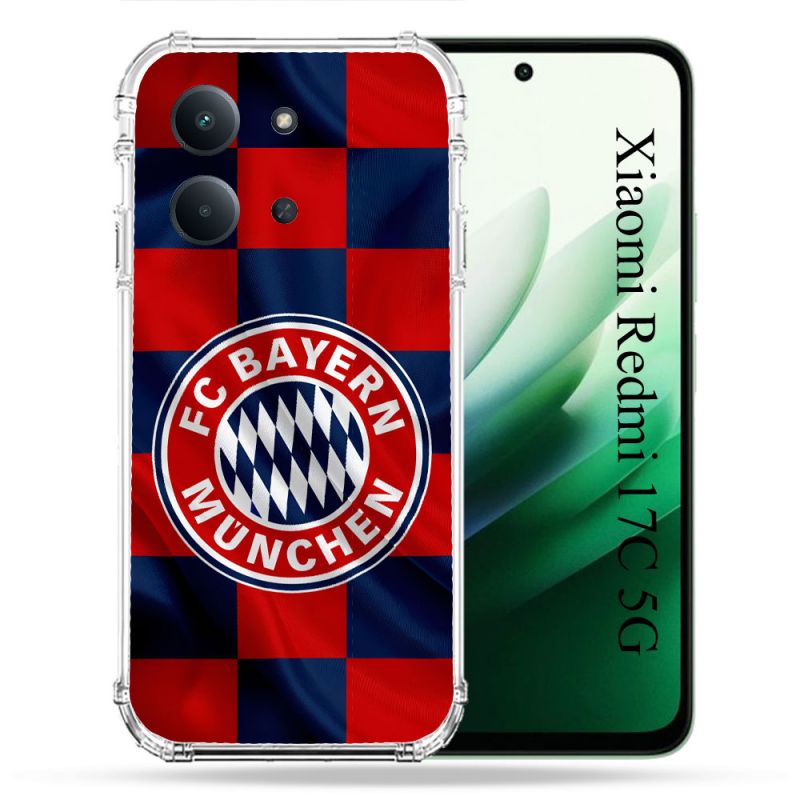 Coque Renforcée Pour Xiaomi Redmi 17C 5G Foot Bayern Munich Carreaux