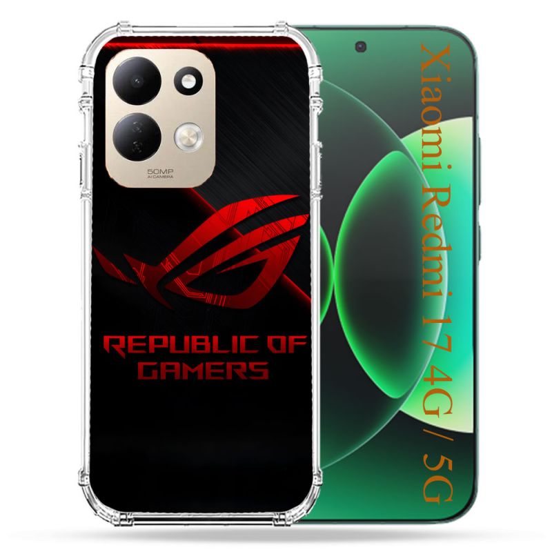 Coque Renforcée Pour Xiaomi Redmi 17 4G / 5G ROG Rouge