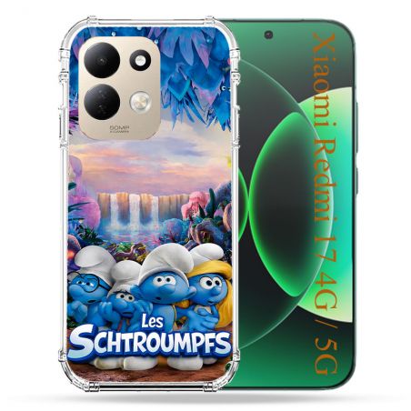 Coque Renforcée Pour Xiaomi Redmi 17 4G / 5G Schtroumpfs Forêt