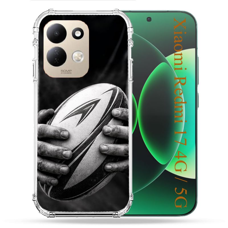 Coque Renforcée Pour Xiaomi Redmi 17 4G / 5G Sport Rugby Ballon Moderne