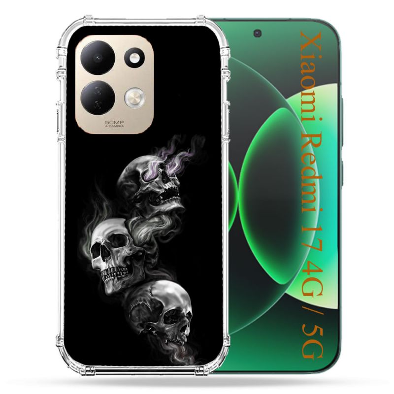 Coque Renforcée Pour Xiaomi Redmi 17 4G / 5G Tete de Mort Triple