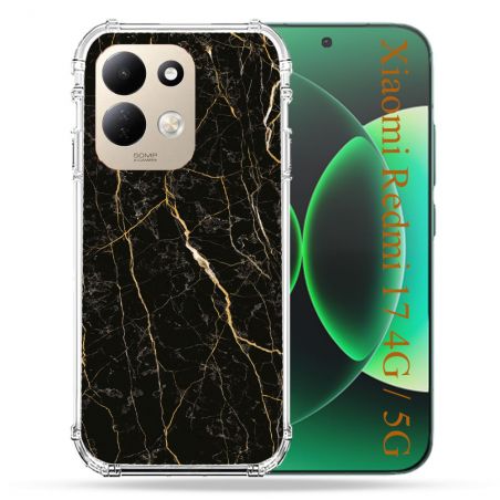 Coque Renforcée Pour Xiaomi Redmi 17 4G / 5G Texture Marbre Noir
