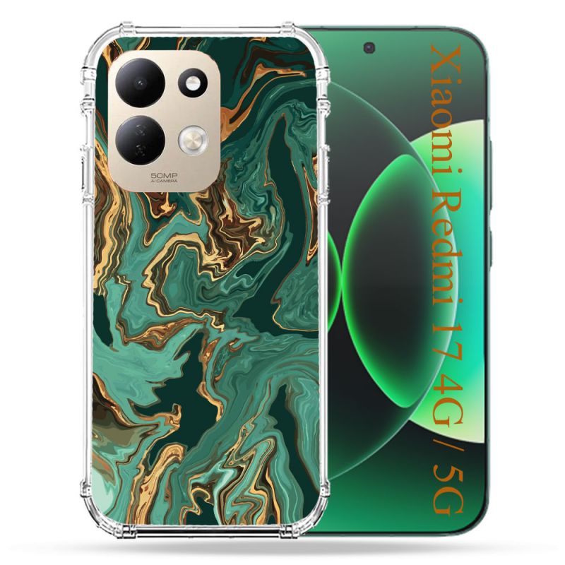 Coque Renforcée Pour Xiaomi Redmi 17 4G / 5G Texture Marbre Vert