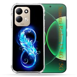 Coque Renforcée Pour Xiaomi Redmi 17 4G / 5G Texture Plume Infini Bleu
