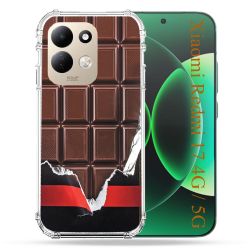 Coque Renforcée Pour Xiaomi Redmi 17 4G / 5G Texture Trompe Oeil Chocolat